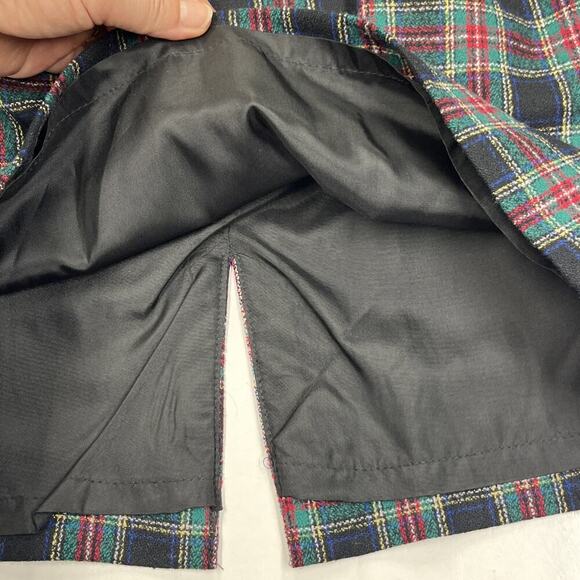 Vintage Pendleton Black Stewart Tartan 100% Wool Skirt Women 10 Petite Academia - Picture 6 of 10